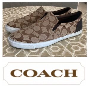 COACH Allegra canvas monogram slip on sneakers (8.5)